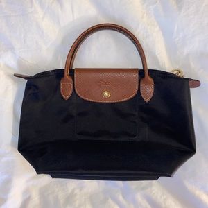 Lonchamp mini handbag in black and brown